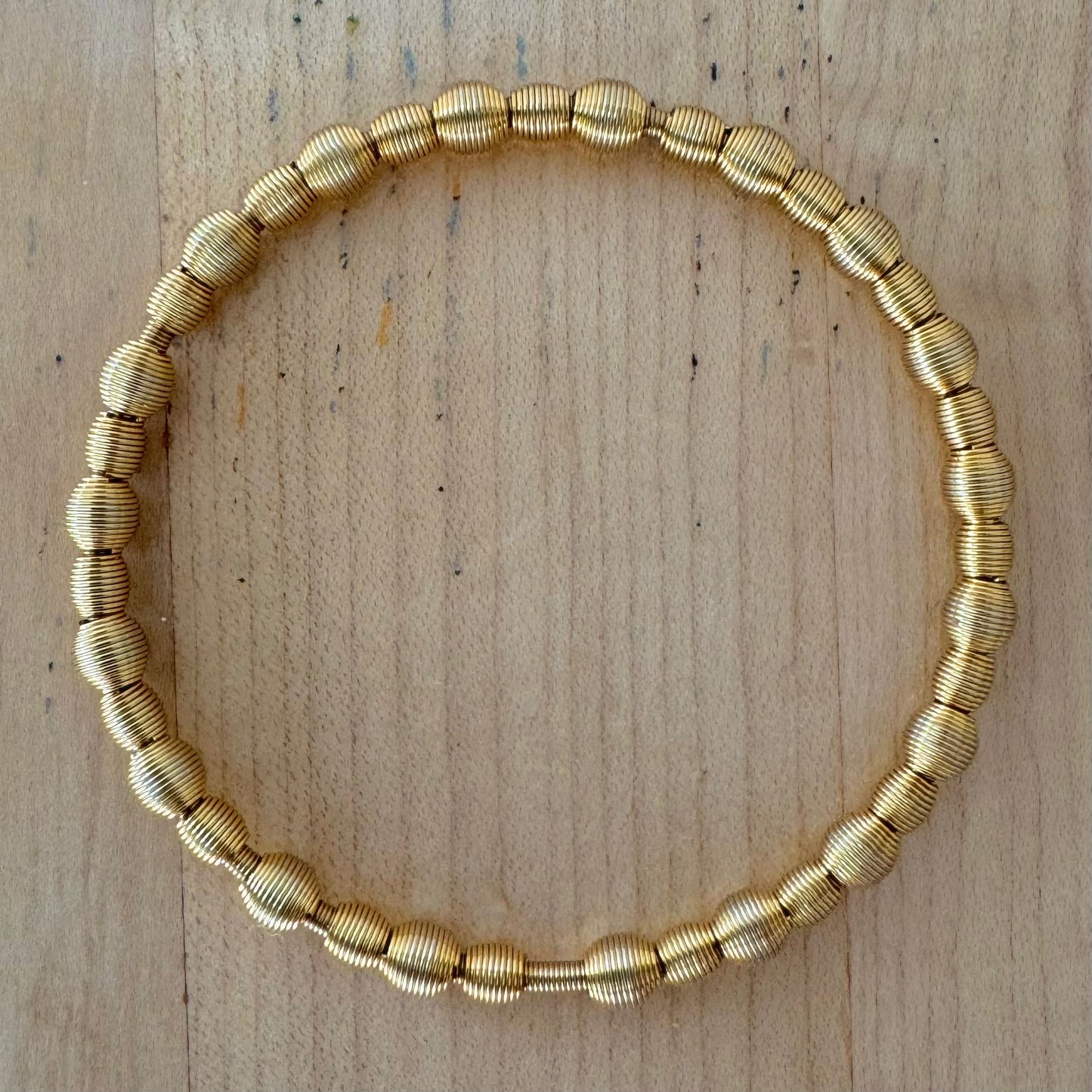 Gold full-bead diamond bracelet