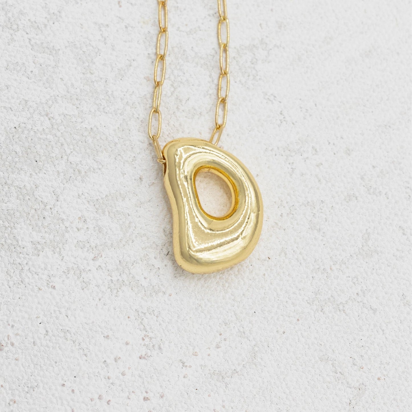 Gold bubble necklace with letters