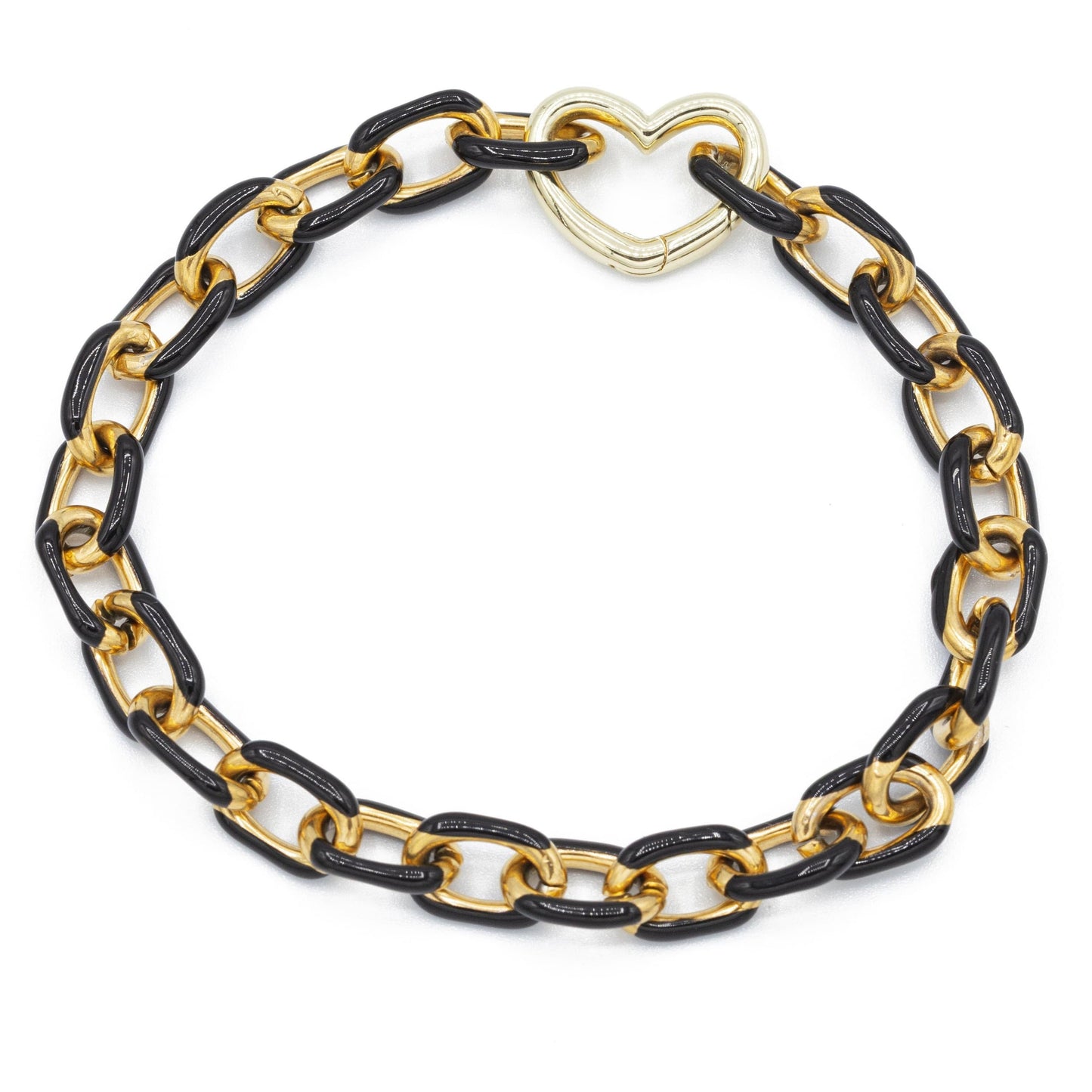 Gold Enamel Chain Bracelet