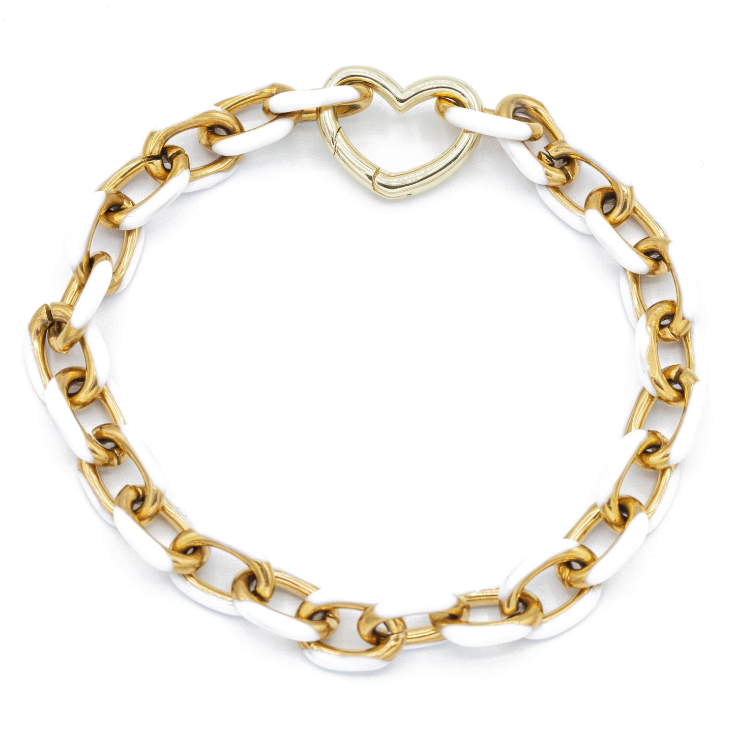 Gold Enamel Chain Bracelet