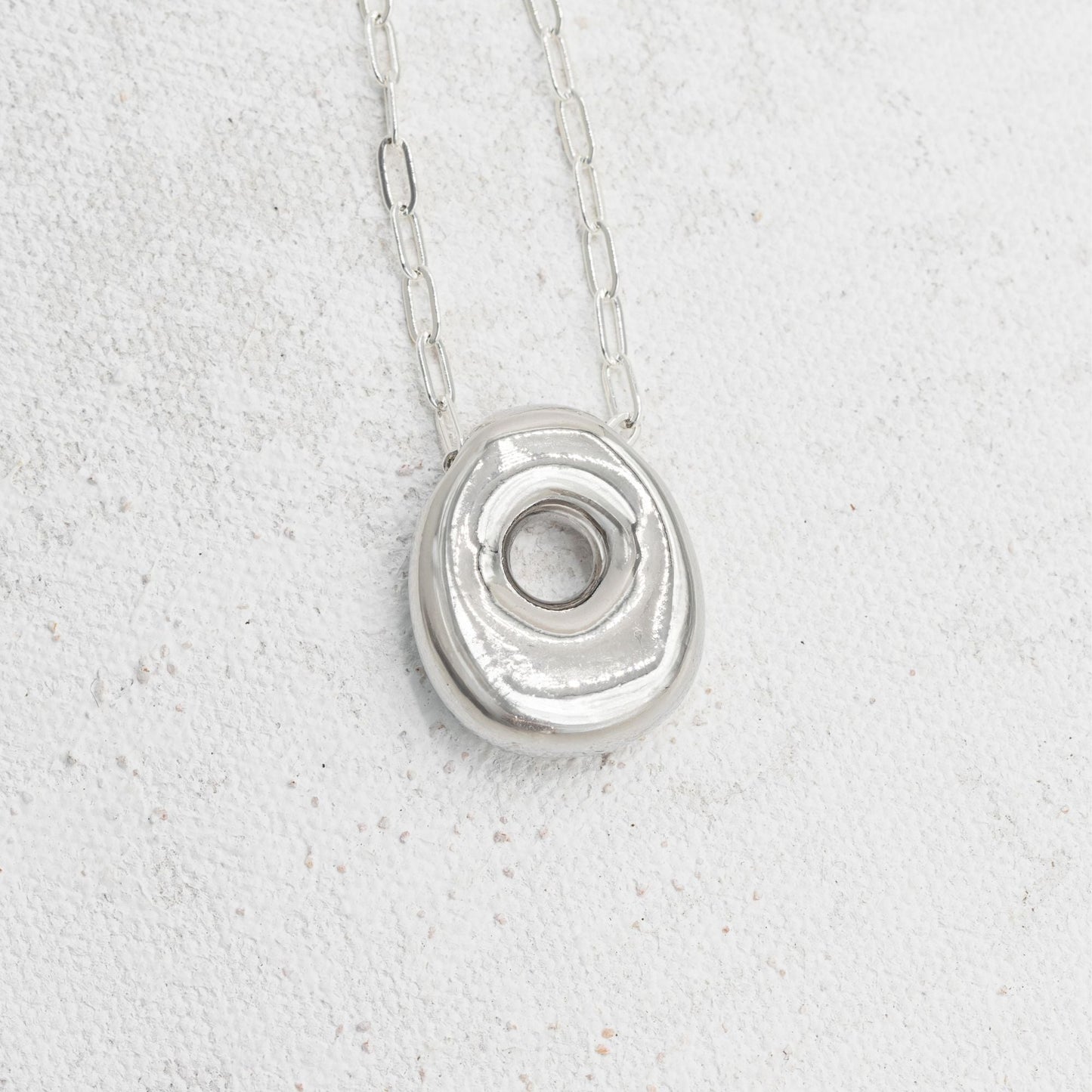 Silver bubble necklace with letters