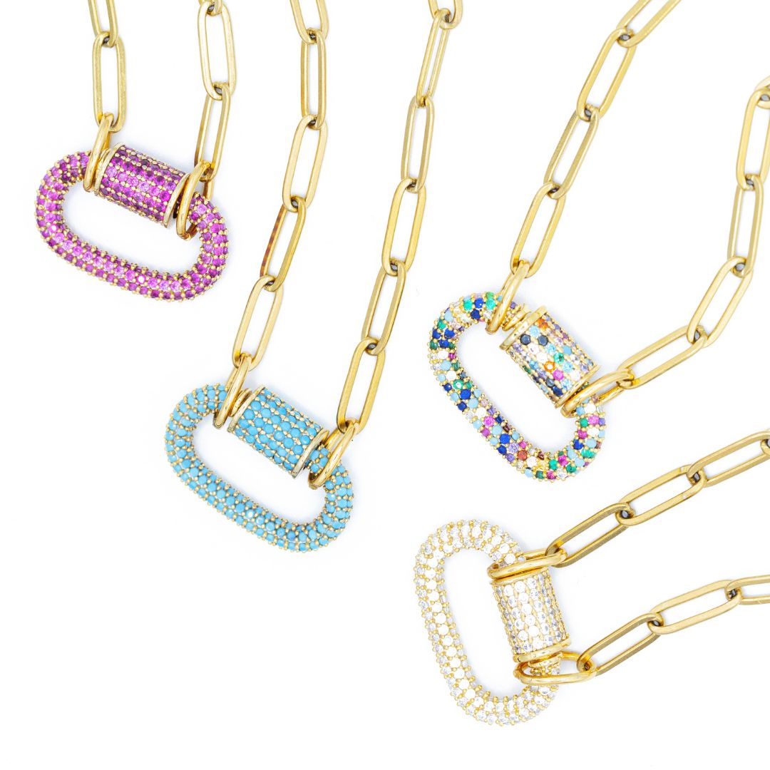 Sparkly Carabiner Necklace