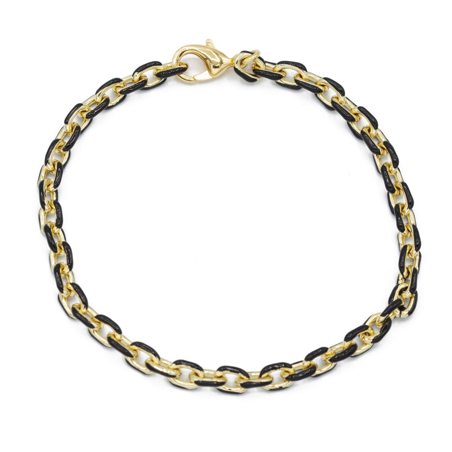 Mini Gold Enamel Chain Bracelet