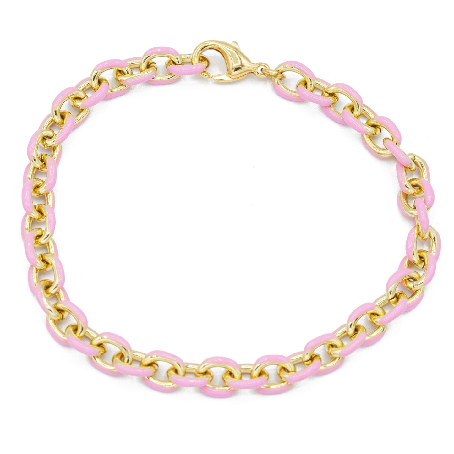 Mini Gold Enamel Chain Bracelet