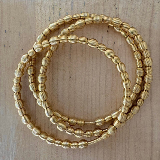 Gold full-bead diamond bracelet
