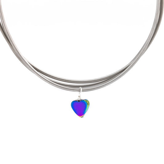 Exclusive Iridescent Heart Charm Set