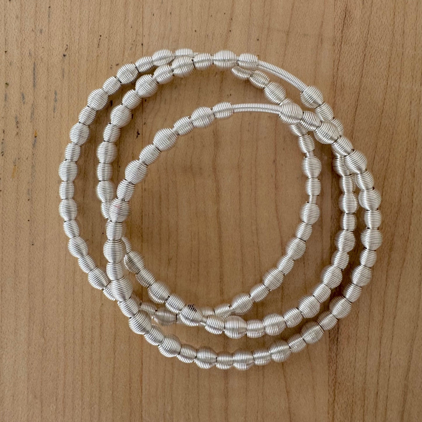Sterling Silver Diamond Bead Bracelet