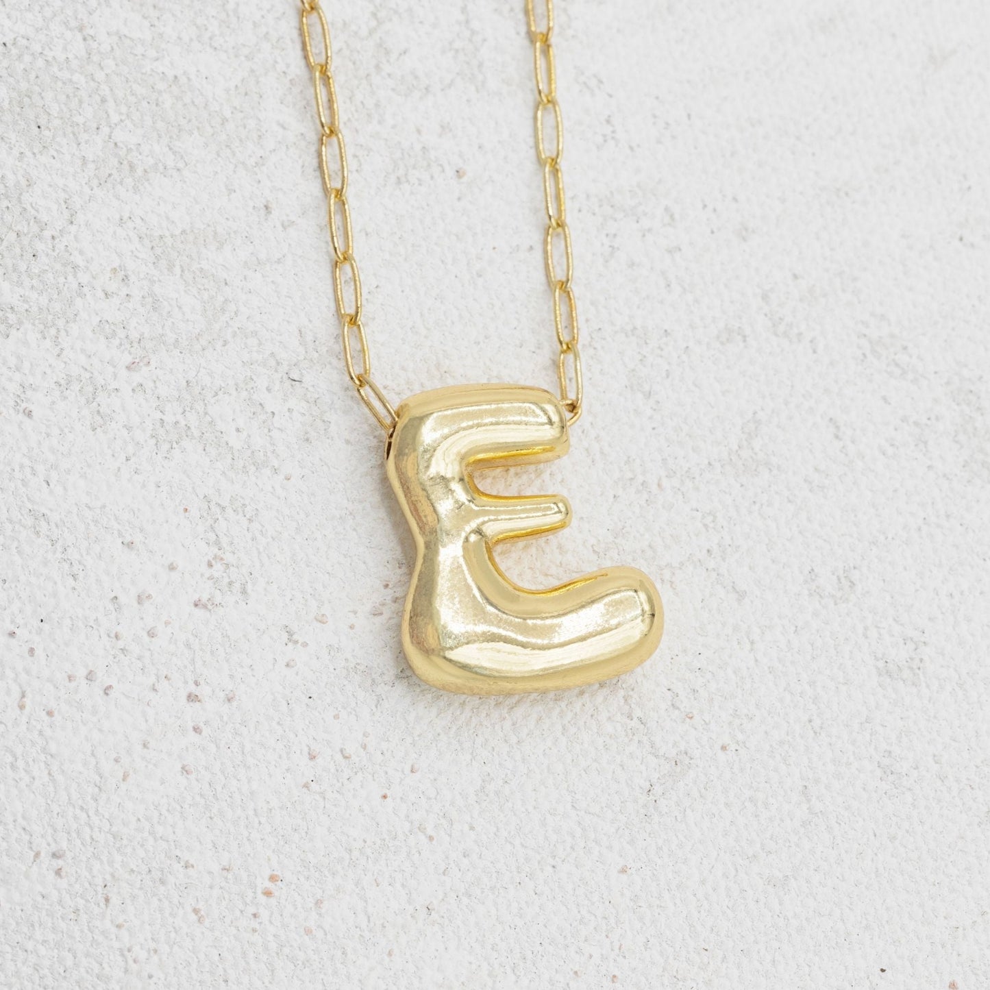 Gold bubble necklace with letters