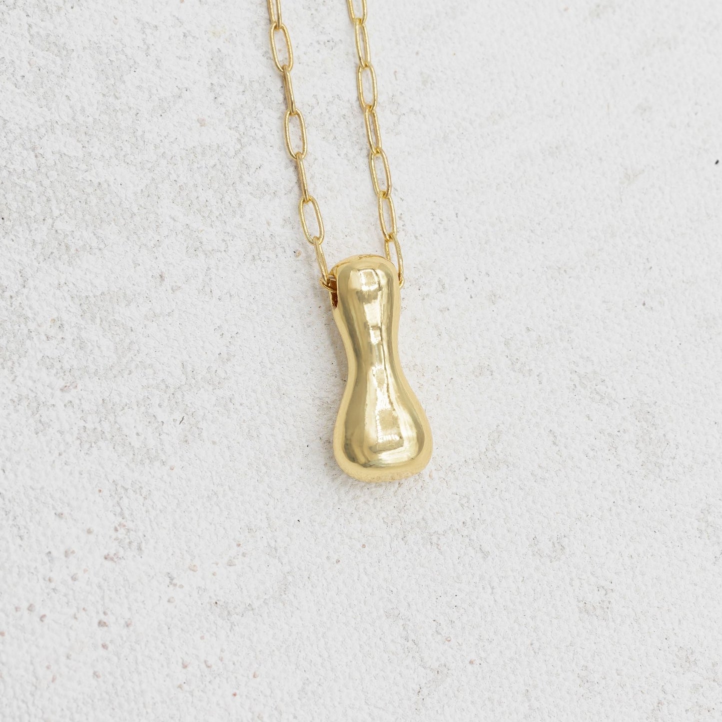 Gold bubble necklace with letters