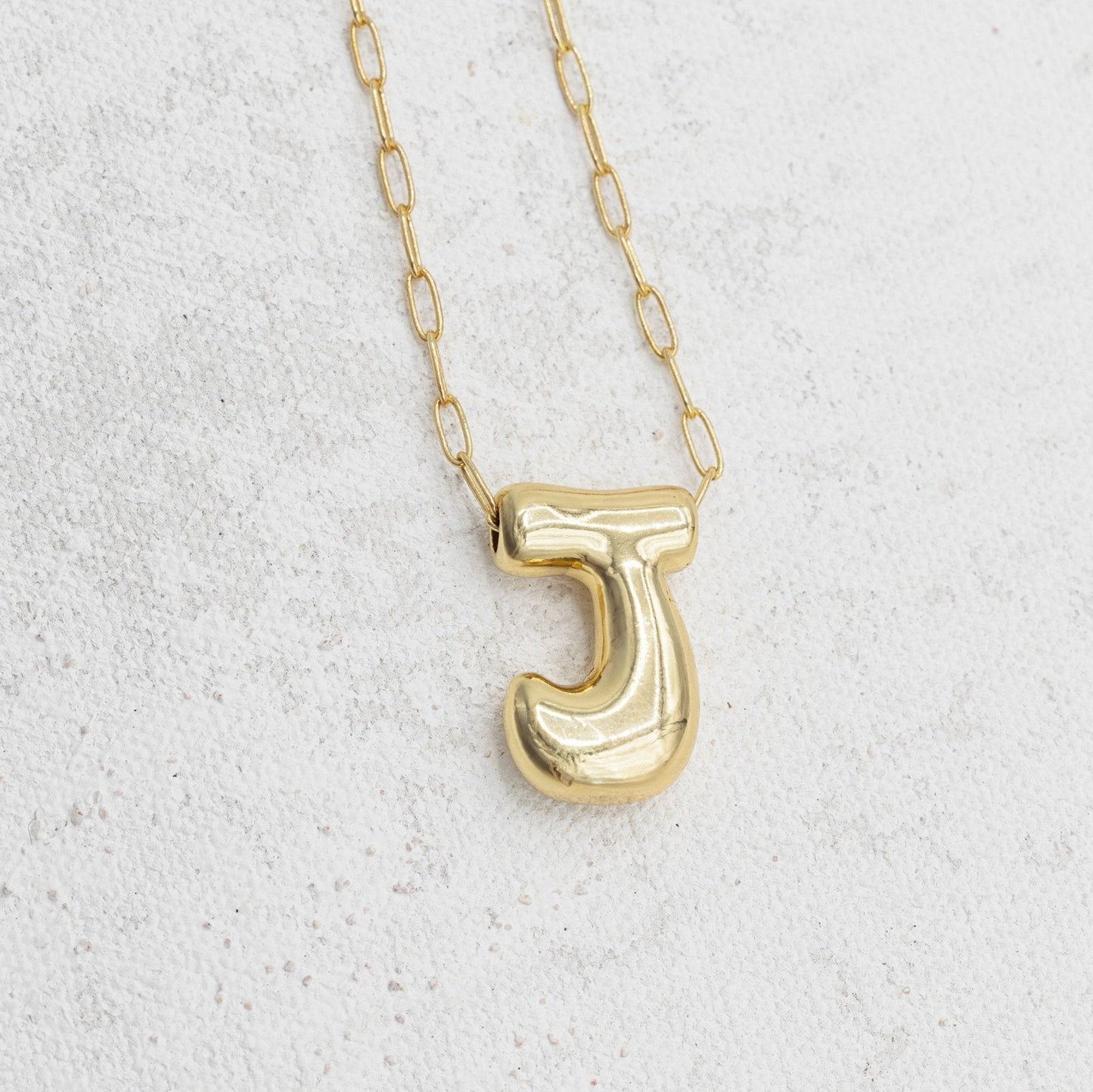 Gold bubble necklace with letters