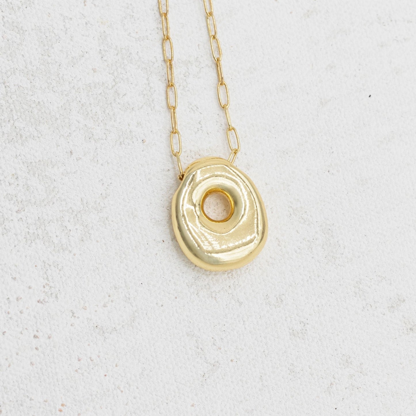 Gold bubble necklace with letters