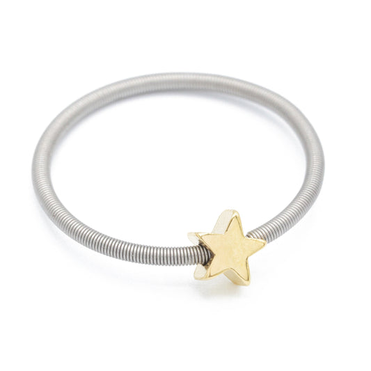 DIA Gold Star Charm Ring