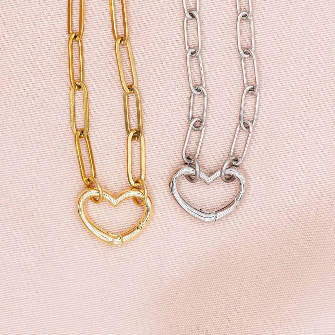 Gold Heart Pendant Necklace