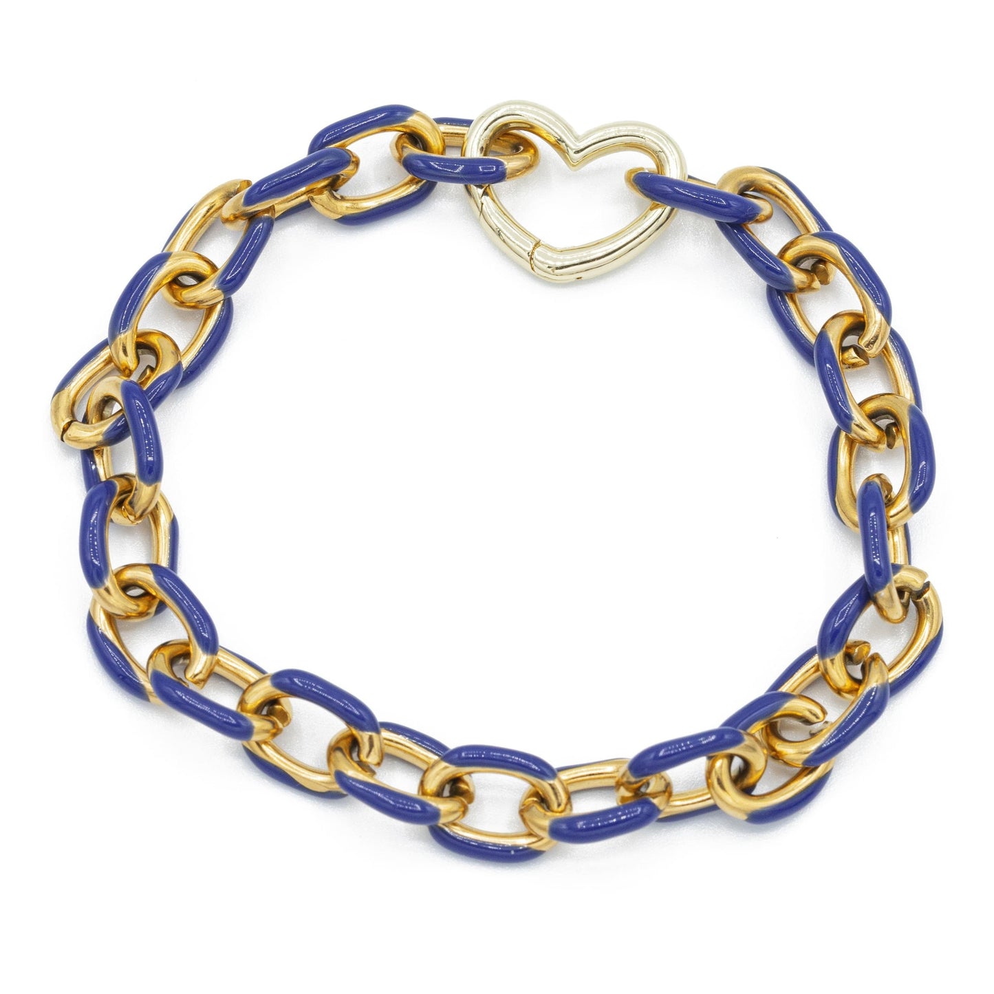 Gold Enamel Chain Bracelet