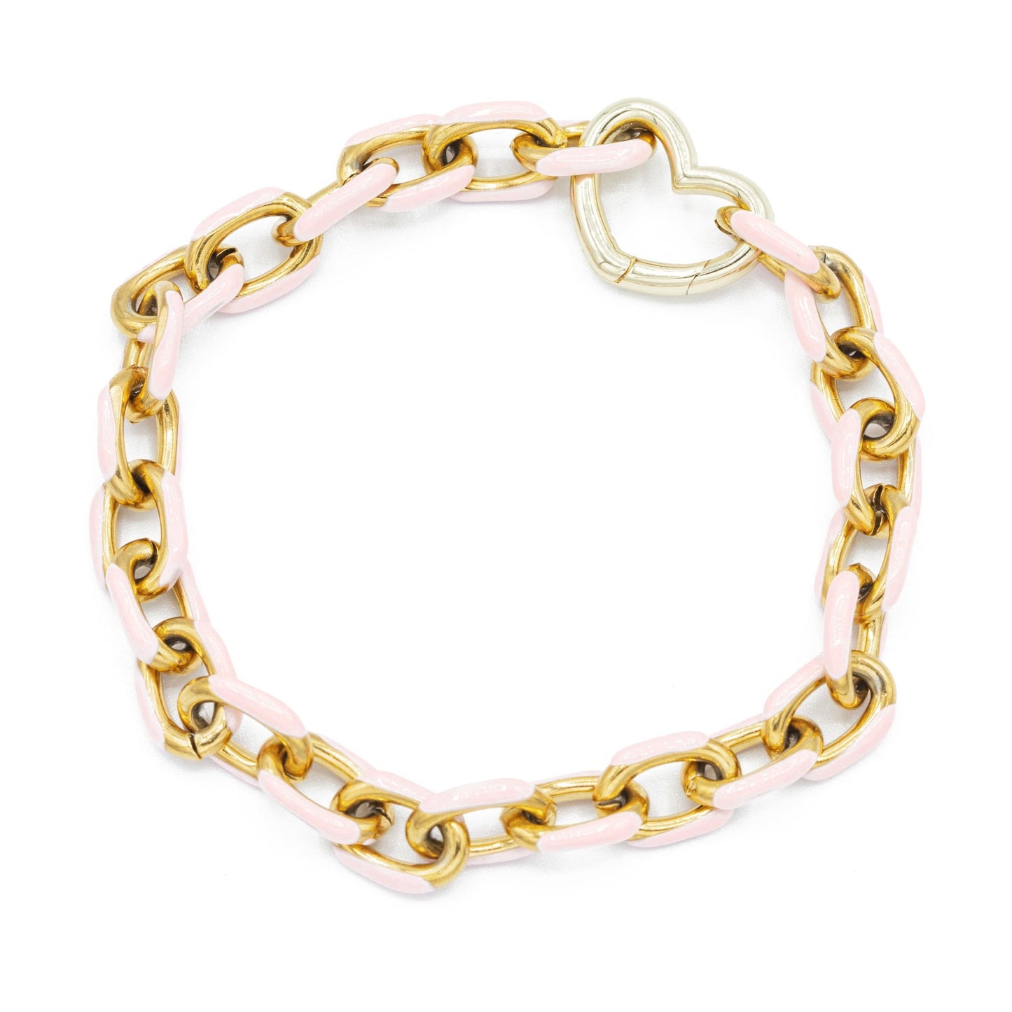 Gold Enamel Chain Bracelet