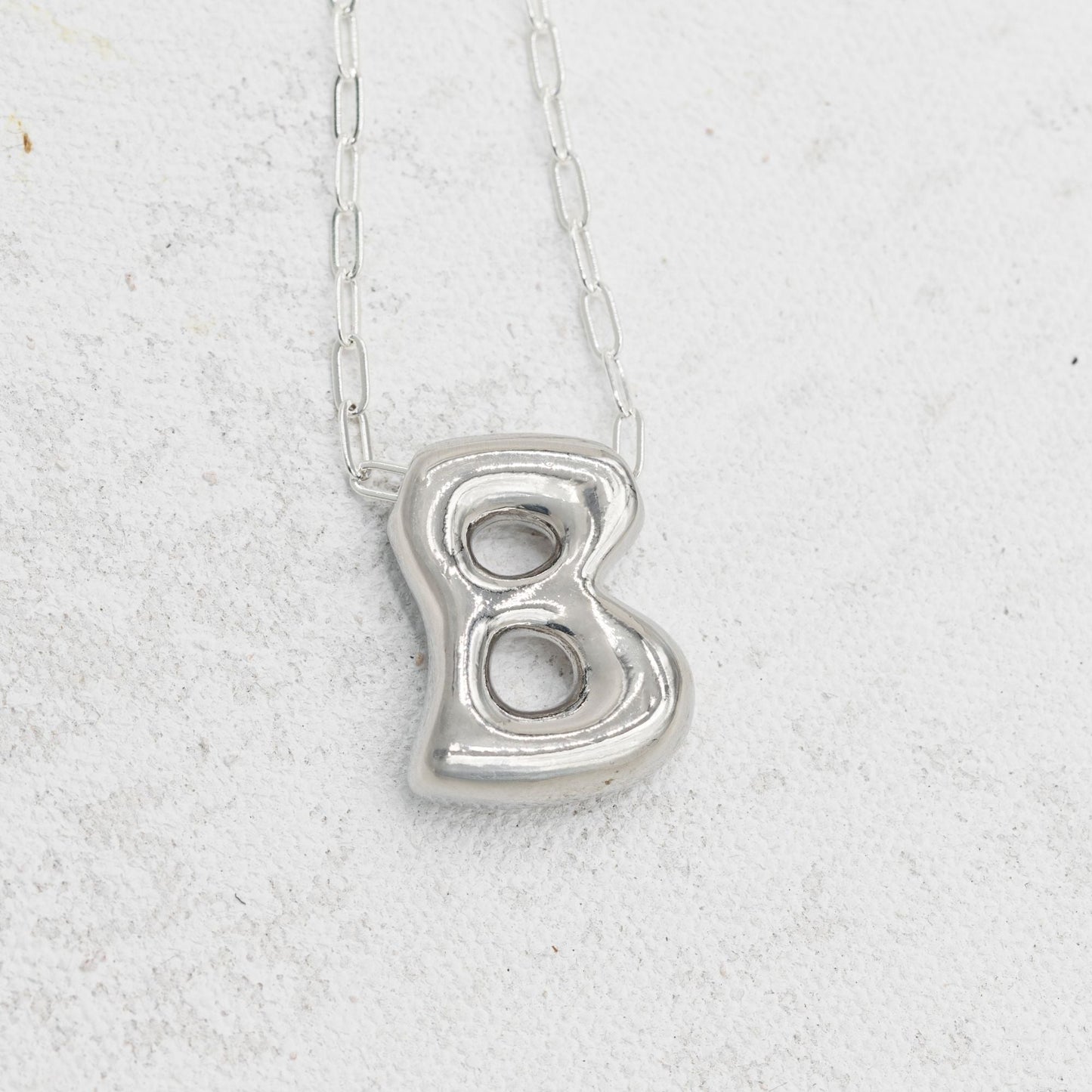 Silver bubble necklace with letters