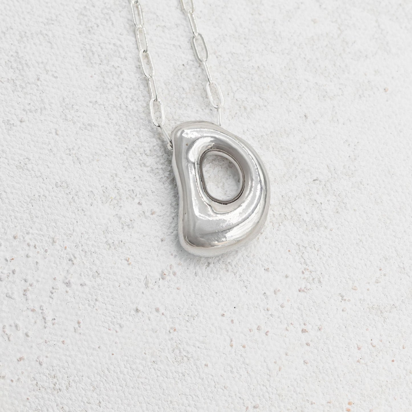 Silver bubble necklace with letters