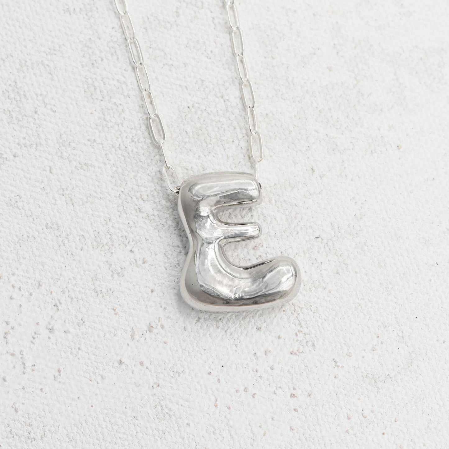 Silver bubble necklace with letters