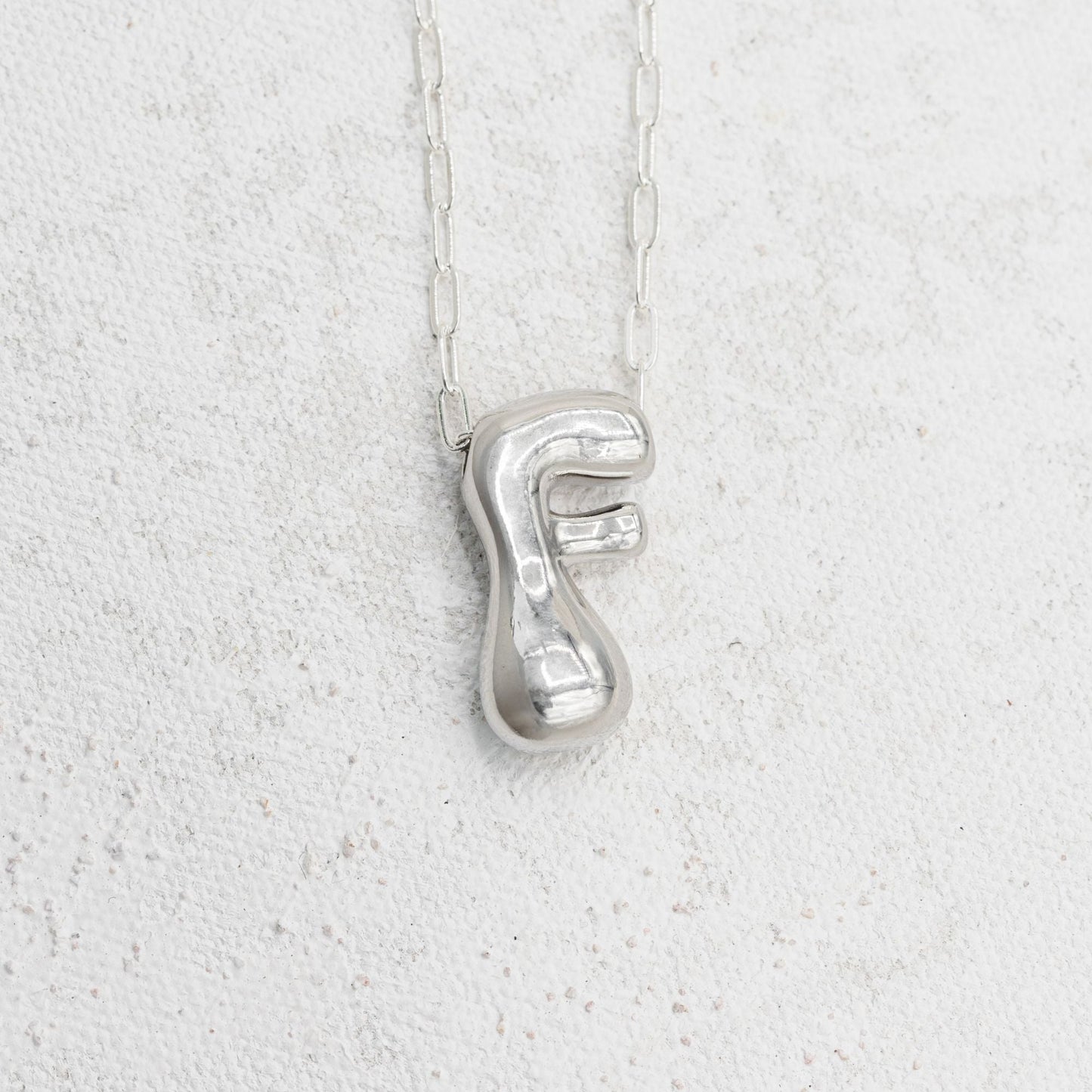 Silver bubble necklace with letters