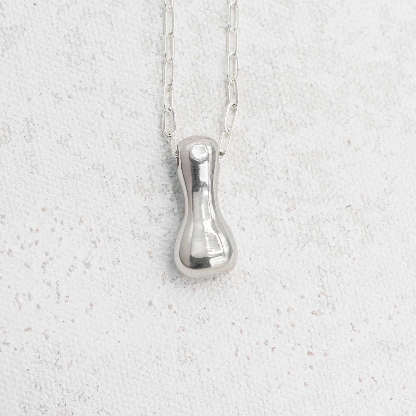 Silver bubble necklace with letters