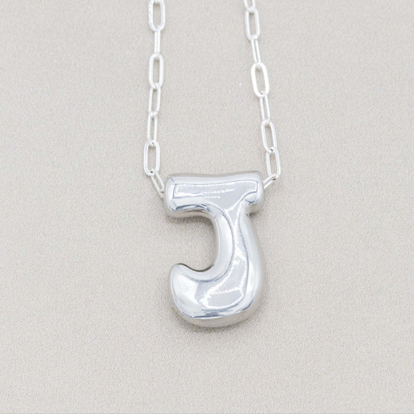 Silver bubble necklace with letters