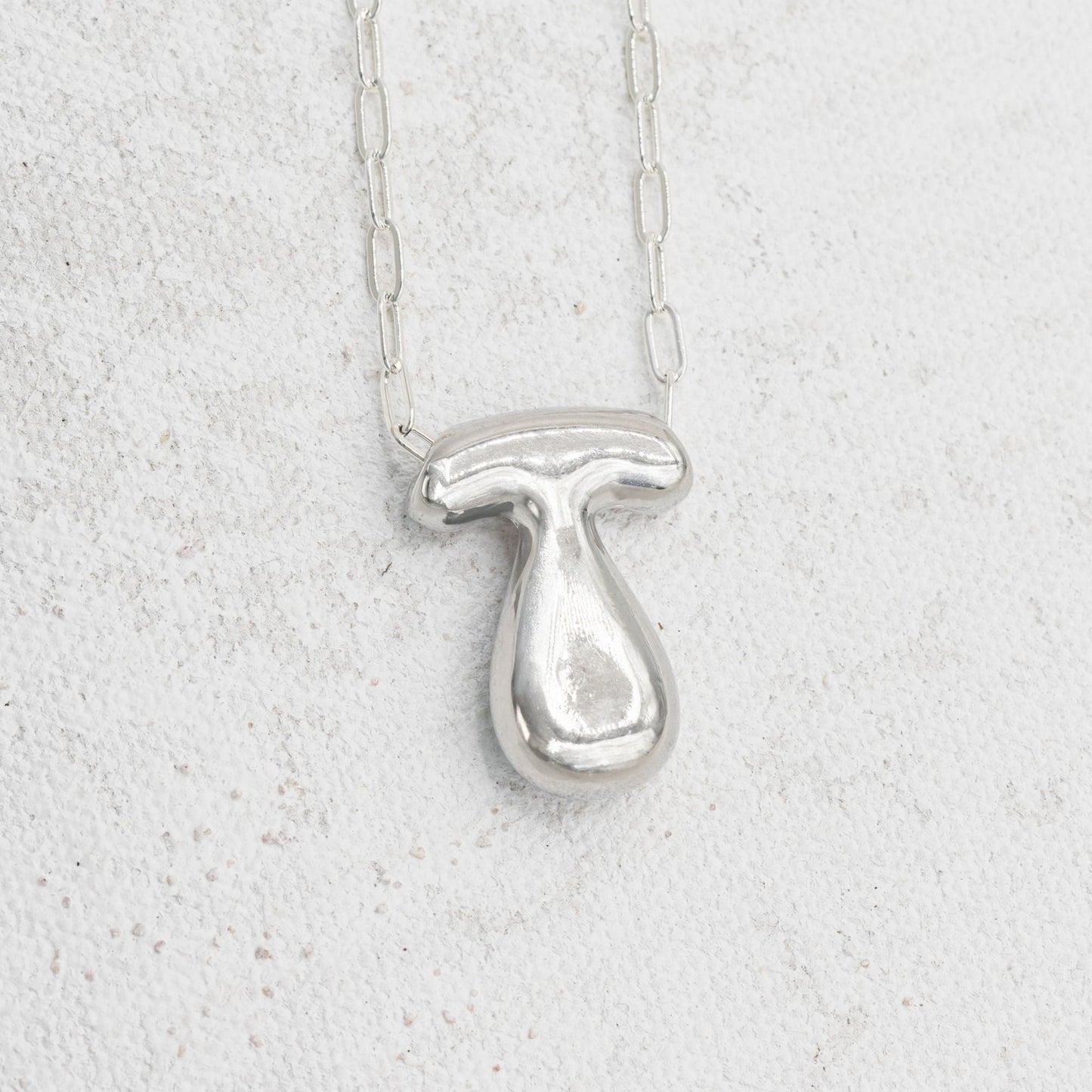 Silver bubble necklace with letters