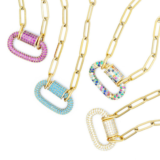 Sparkly Carabiner Necklace