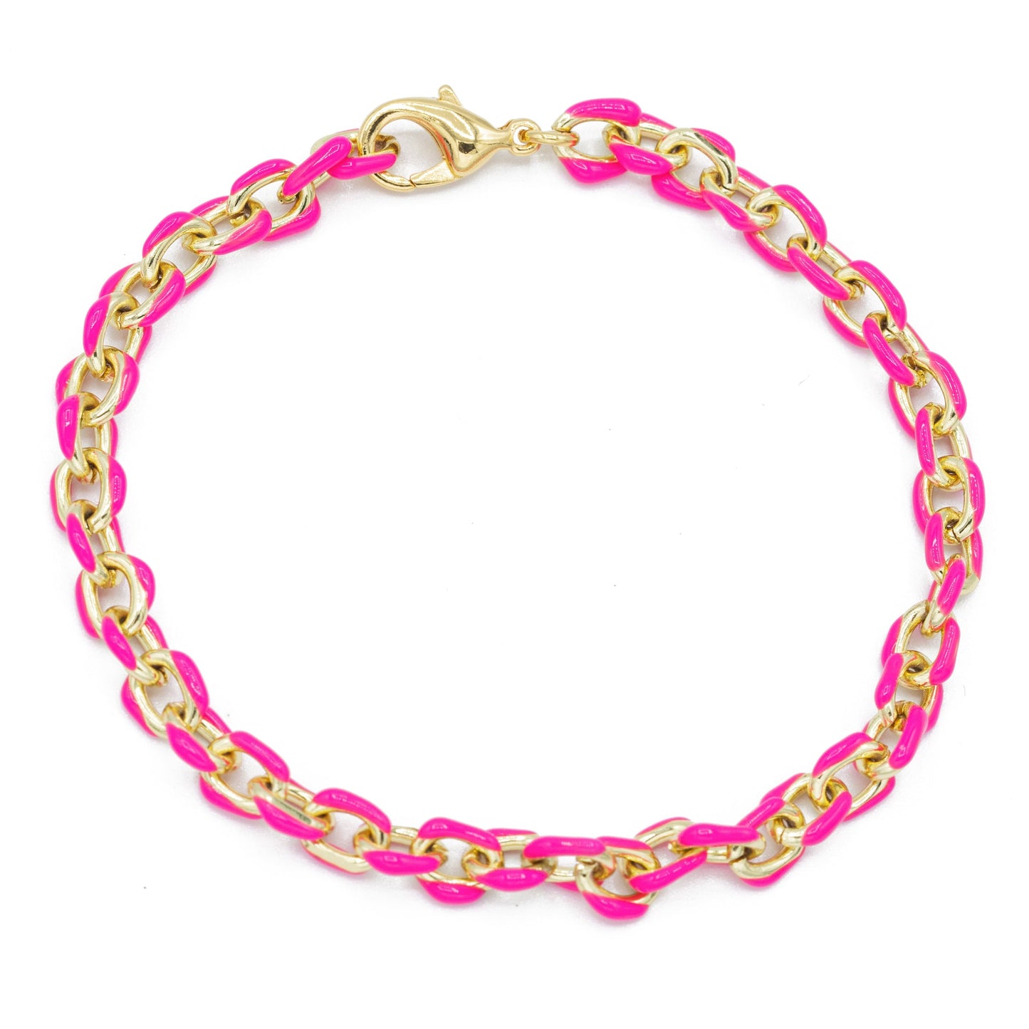 Mini Gold Enamel Chain Bracelet