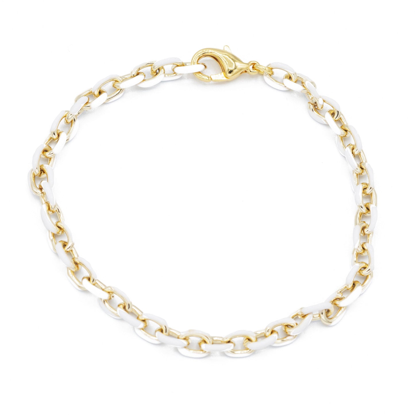 Mini Gold Enamel Chain Bracelet