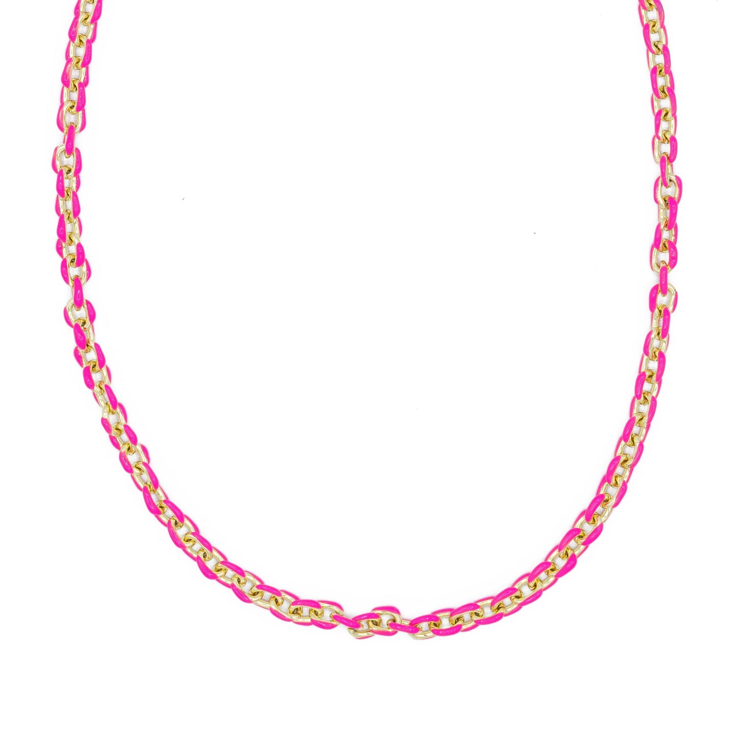 Mini Gold Enamel Chain Necklace