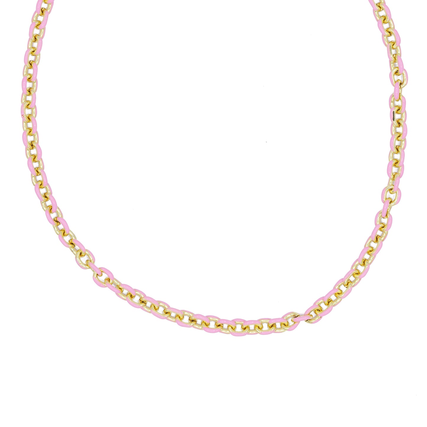 Mini Gold Enamel Chain Necklace