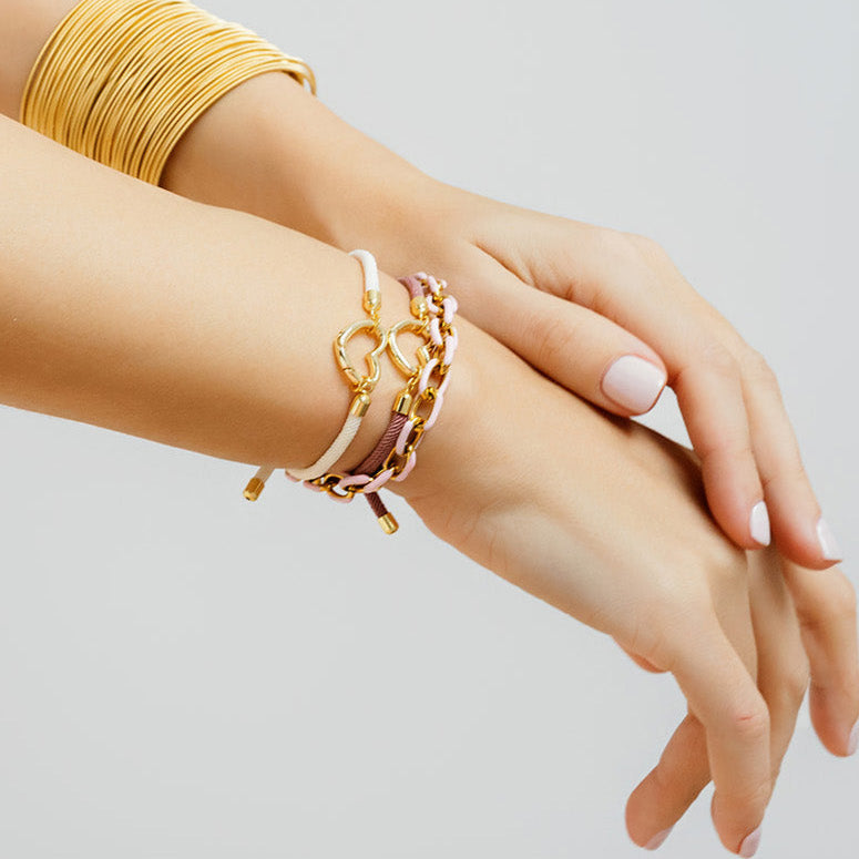 Gold Enamel Chain Bracelet
