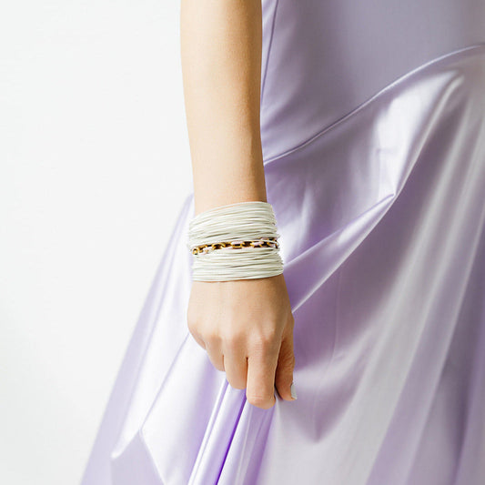 Gold Enamel Chain Bracelet